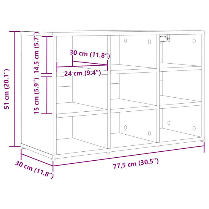 Dulap pentru pantofi Alb 77,5 x 30 x 51 cm Lemn compozit - WALTI WALTI