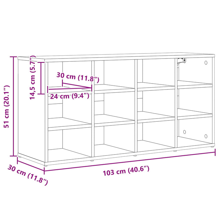 Dulap pentru pantofi cu raft Stejar Sonoma 103 x 30 x 51 cm - WALTI WALTI