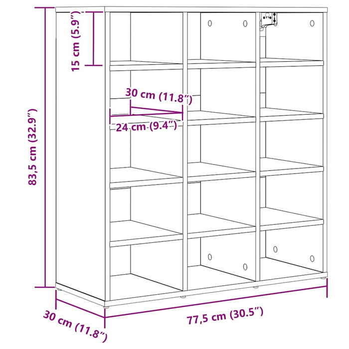 Dulap pentru pantofi cu raft Stejar Sonoma 77,5 x 30 x 83,5 cm - WALTI WALTI