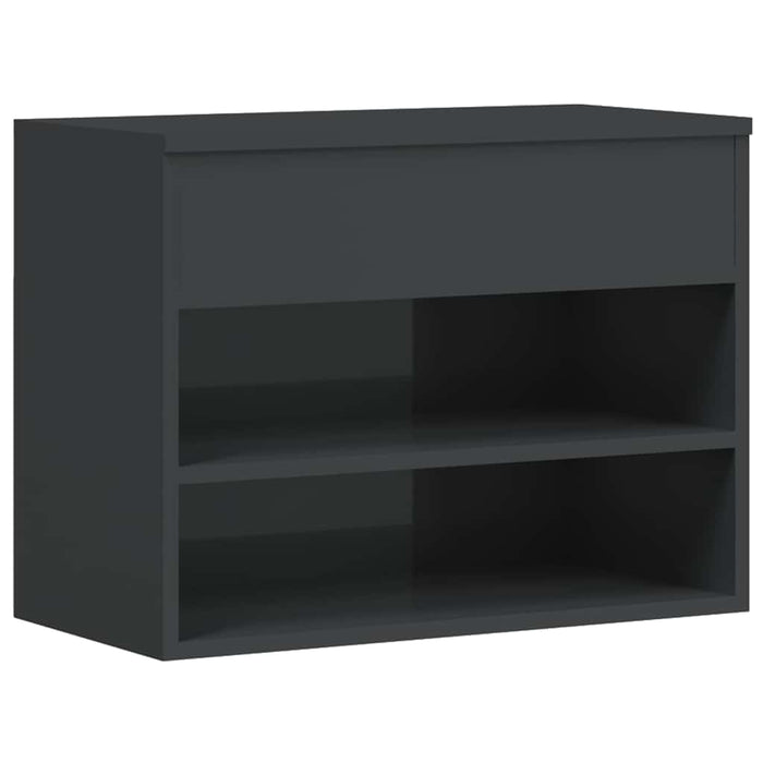 Banchetă pantofar, gri extralucios, 60x30x45 cm, PAL WALTI