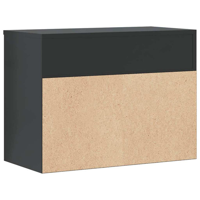 Banchetă pantofar, gri extralucios, 60x30x45 cm, PAL WALTI