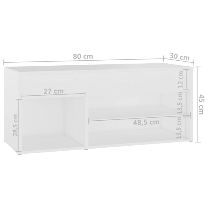 Banchetă pantofar, alb, 80x30x45 cm, PAL - WALTI WALTI