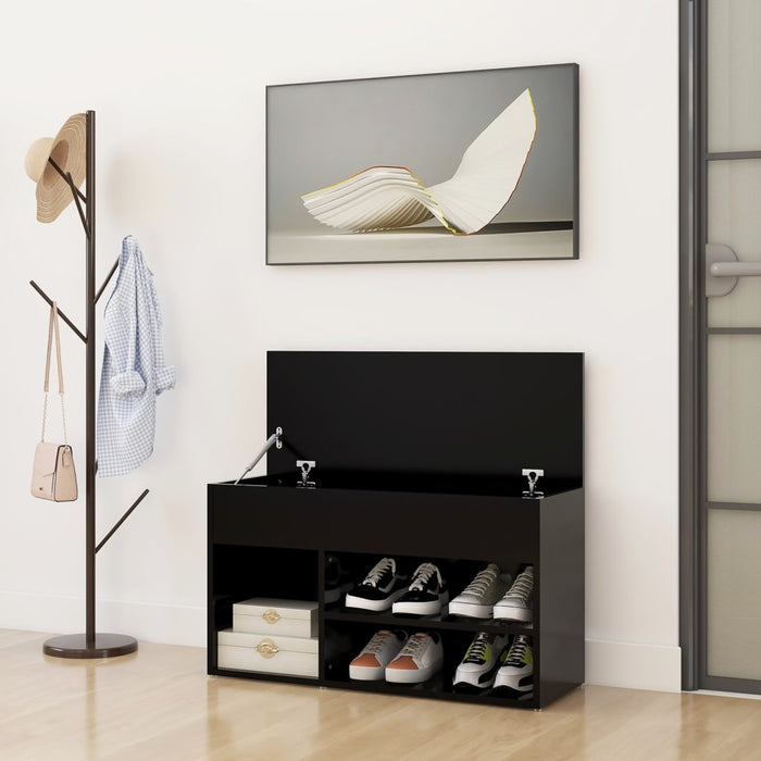 Banchetă pantofar, negru, 80x30x45 cm, PAL - WALTI WALTI