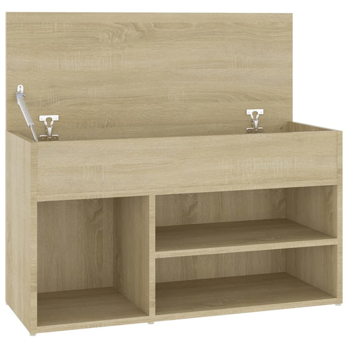 Bancă pentru pantofi stejar fumuriu 80x30x45 cm lemn prelucrat - WALTI WALTI