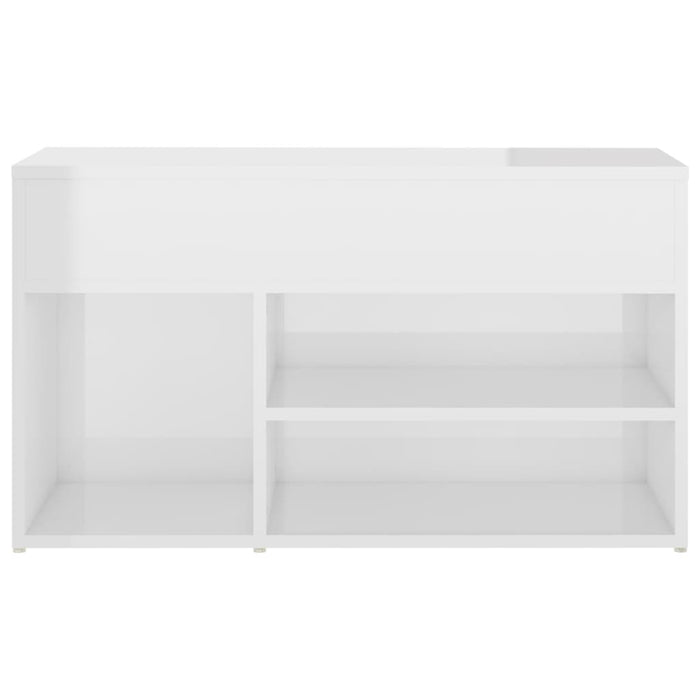 Banchetă pantofar, alb extralucios, 80x30x45 cm, PAL WALTI