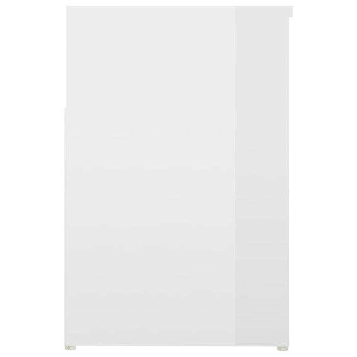 Banchetă pantofar, alb extralucios, 80x30x45 cm, PAL WALTI