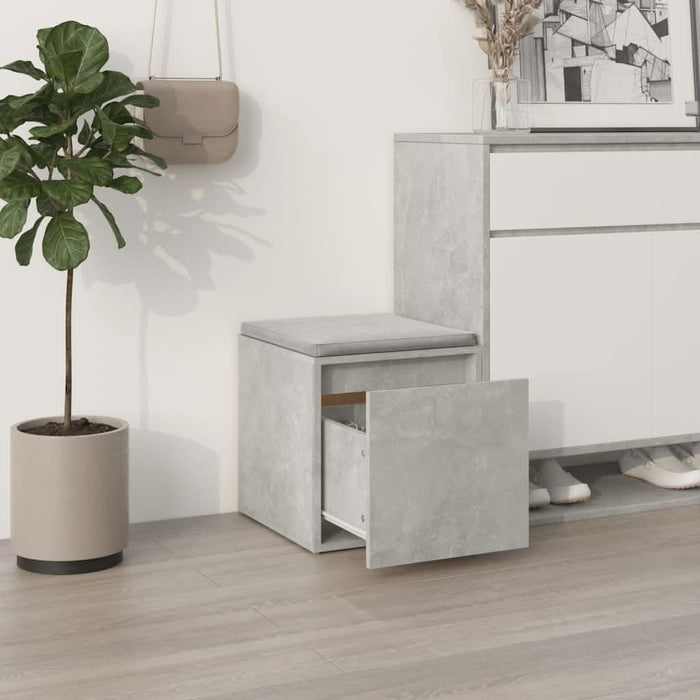 Cutie cu sertar, gri beton, 40,5x40x40 cm, lemn compozit - WALTI WALTI