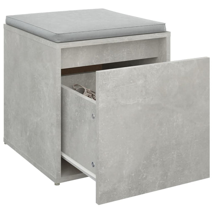 Cutie cu sertar, gri beton, 40,5x40x40 cm, lemn compozit - WALTI WALTI