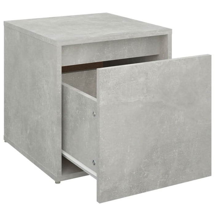 Cutie cu sertar, gri beton, 40,5x40x40 cm, lemn compozit - WALTI WALTI