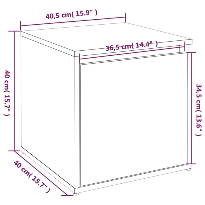 Cutie cu sertar, gri beton, 40,5x40x40 cm, lemn compozit - WALTI WALTI
