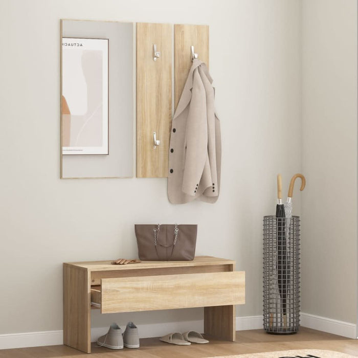 Set de mobilier pentru hol, stejar sonoma, lemn prelucrat - WALTI WALTI