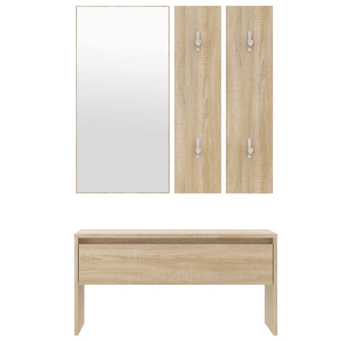 Set de mobilier pentru hol, stejar sonoma, lemn prelucrat - WALTI WALTI