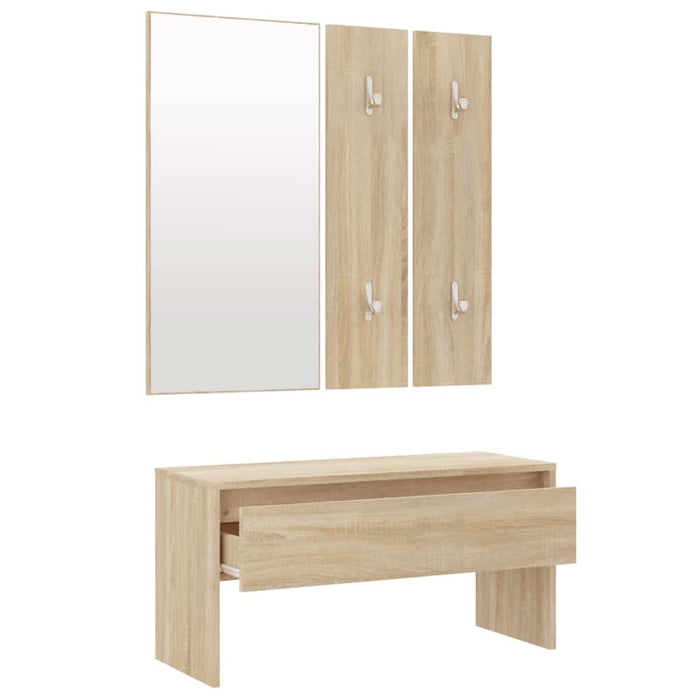 Set de mobilier pentru hol, stejar sonoma, lemn prelucrat - WALTI WALTI