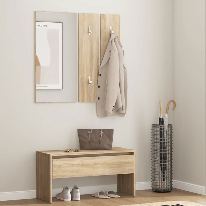 Set de mobilier pentru hol, stejar sonoma, lemn prelucrat - WALTI WALTI