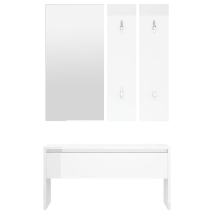 Set de mobilier pentru hol, alb extralucios, lemn prelucrat - WALTI WALTI