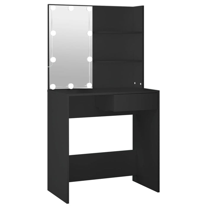 Masă de toaletă cu LED, negru, 74,5x40x141 cm - WALTI WALTI