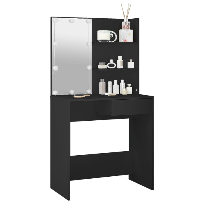 Masă de toaletă cu LED, negru, 74,5x40x141 cm - WALTI WALTI