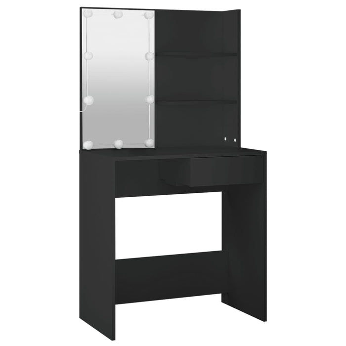 Masă de toaletă cu LED, negru, 74,5x40x141 cm - WALTI WALTI