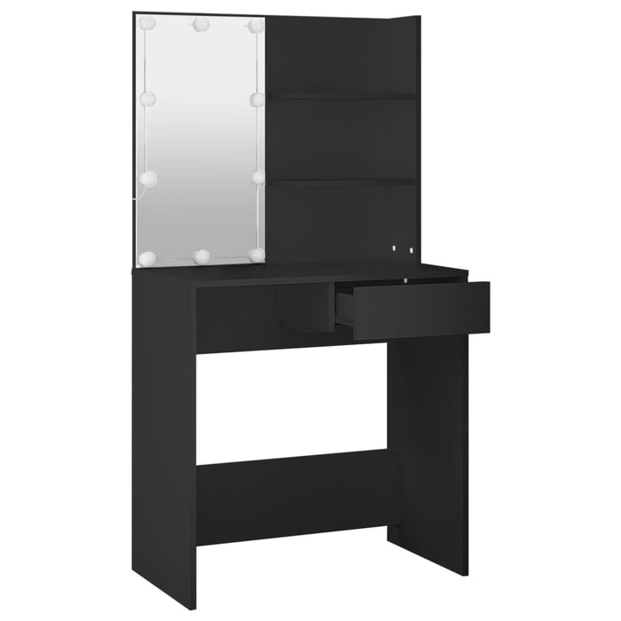Masă de toaletă cu LED, negru, 74,5x40x141 cm - WALTI WALTI