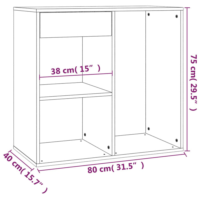 Dulap de cosmetice alb extralucios, 80x40x75 cm, lemn prelucrat - WALTI WALTI