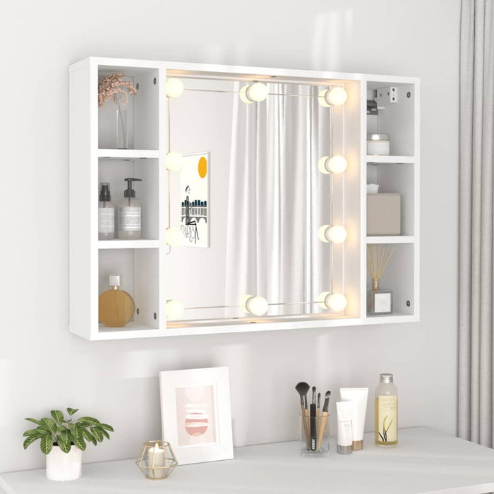 Dulap cu oglindă și LED, alb, 76x15x55 cm - WALTI WALTI