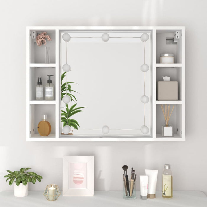 Dulap cu oglindă și LED, alb, 76x15x55 cm - WALTI WALTI