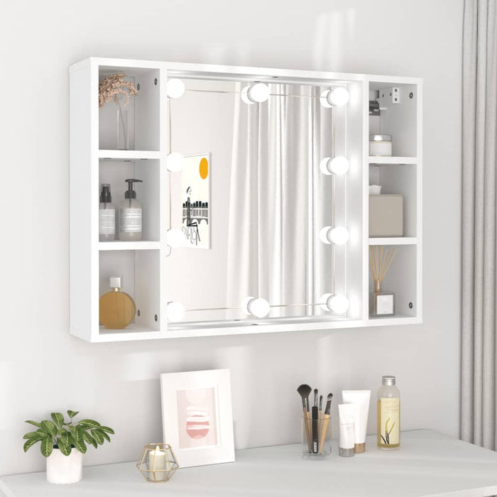 Dulap cu oglindă și LED, alb, 76x15x55 cm - WALTI WALTI