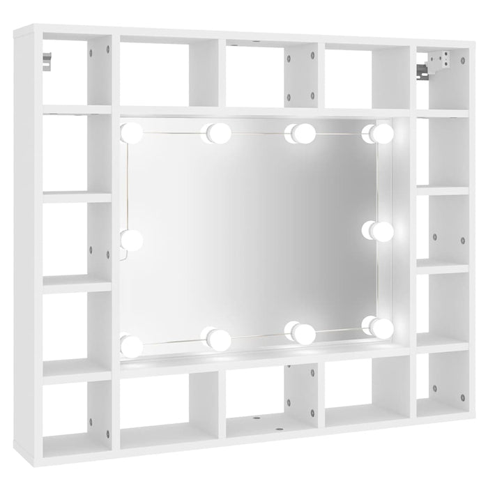Dulap cu oglindă și LED, alb, 91x15x76,5 cm WALTI