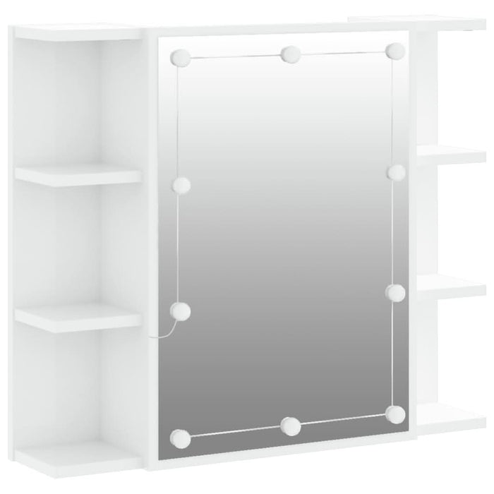 Dulap cu oglindă și LED, alb extralucios, 70x16,5x60 cm - WALTI WALTI
