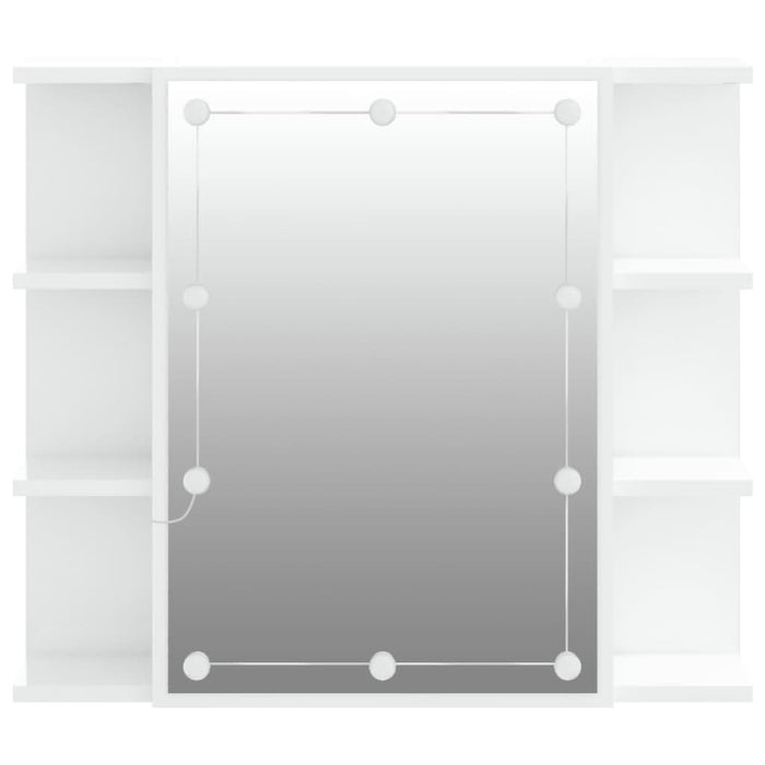Dulap cu oglindă și LED, alb extralucios, 70x16,5x60 cm - WALTI WALTI