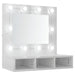 Dulap cu oglindă și LED, alb extralucios, 60x31,5x62 cm - WALTI WALTI