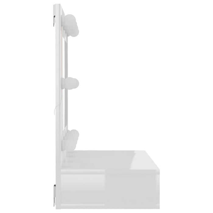 Dulap cu oglindă și LED, alb extralucios, 60x31,5x62 cm - WALTI WALTI