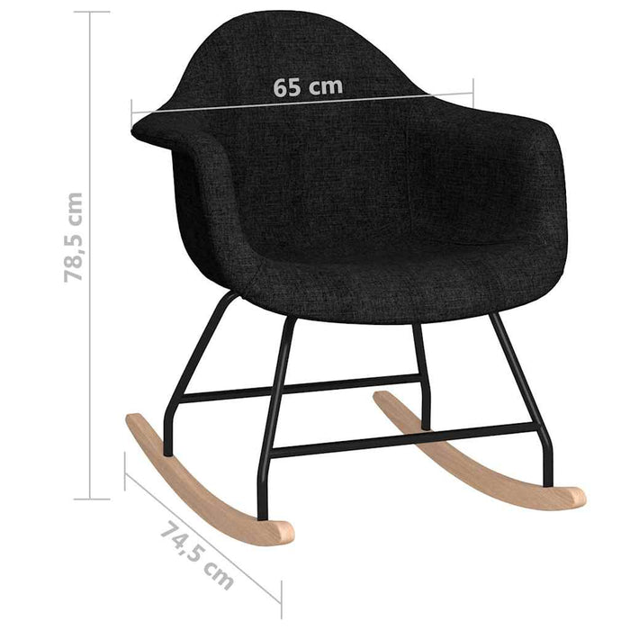 Scaun balansoar, negru, material textil WALTI