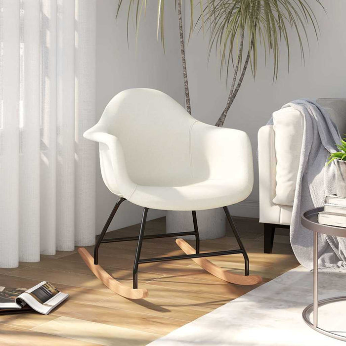 Scaun balansoar, crem, material textil WALTI