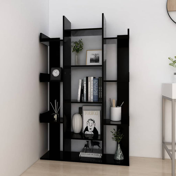 Bibliotecă, negru, 86x25,5x140 cm, PAL WALTI