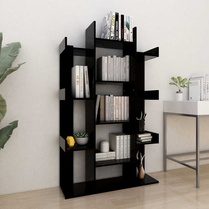 Bibliotecă, negru, 86x25,5x140 cm, PAL WALTI
