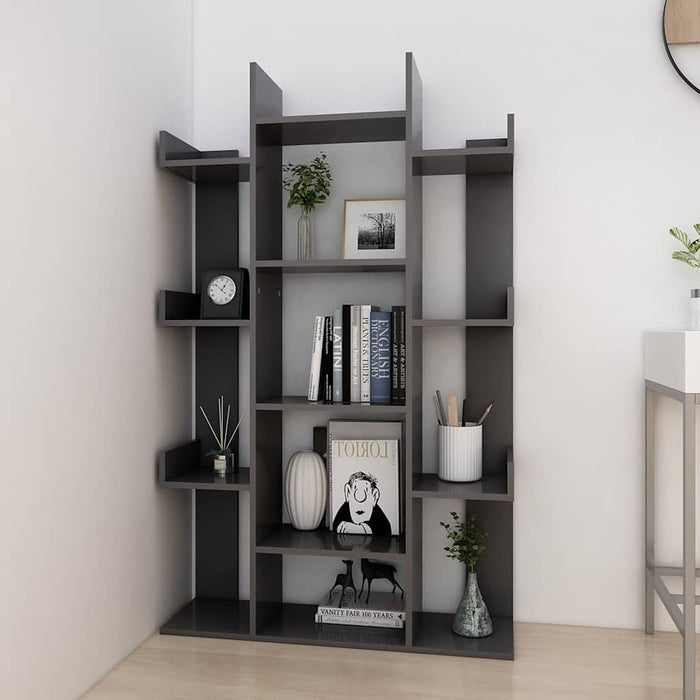 Bibliotecă, gri, 86x25,5x140 cm, PAL WALTI