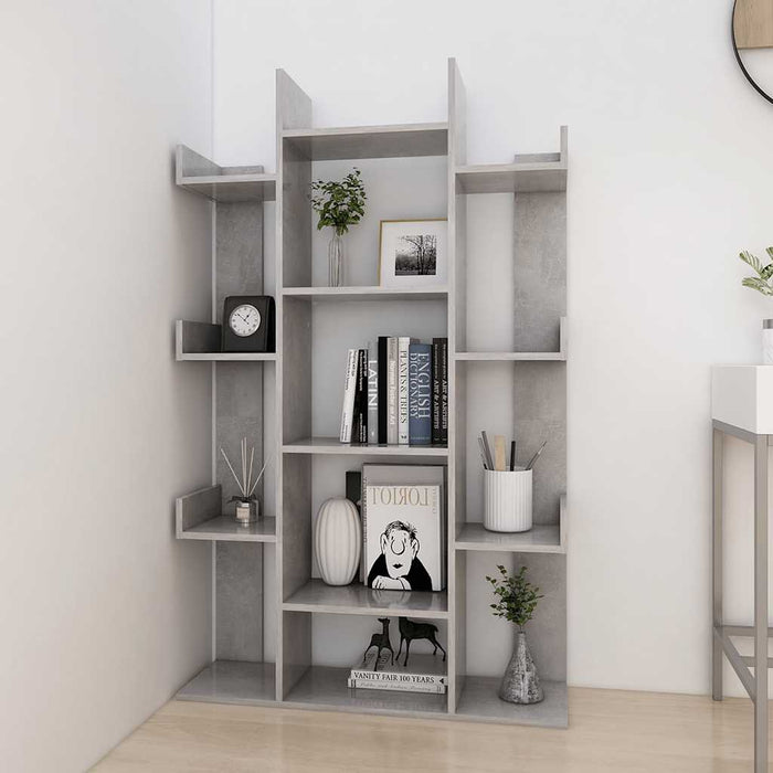 Bibliotecă, gri beton, 86x25,5x140 cm, PAL - WALTI WALTI