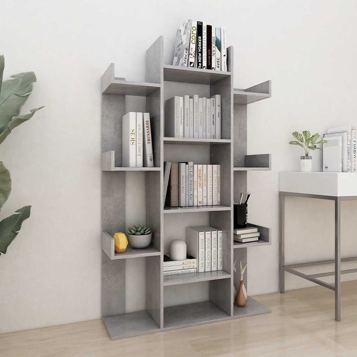 Bibliotecă, gri beton, 86x25,5x140 cm, PAL - WALTI WALTI