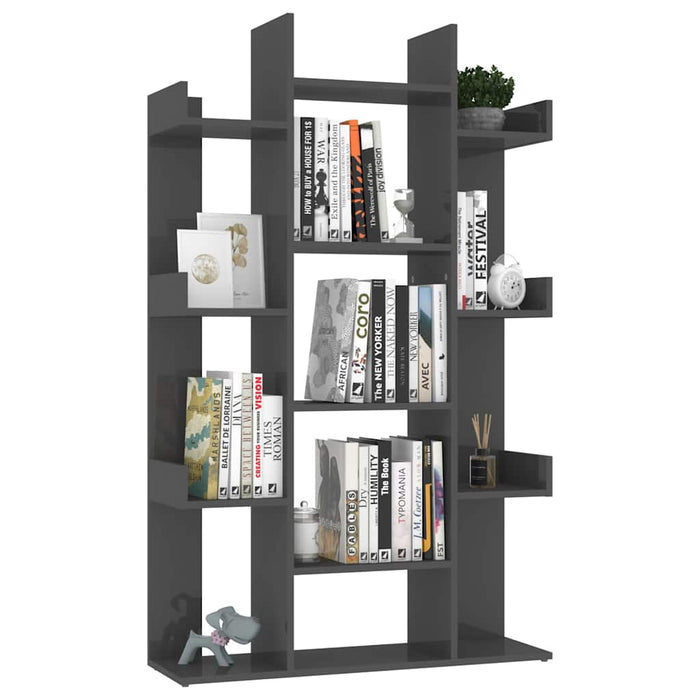 Bibliotecă, gri extralucios, 86x25,5x140 cm, PAL WALTI