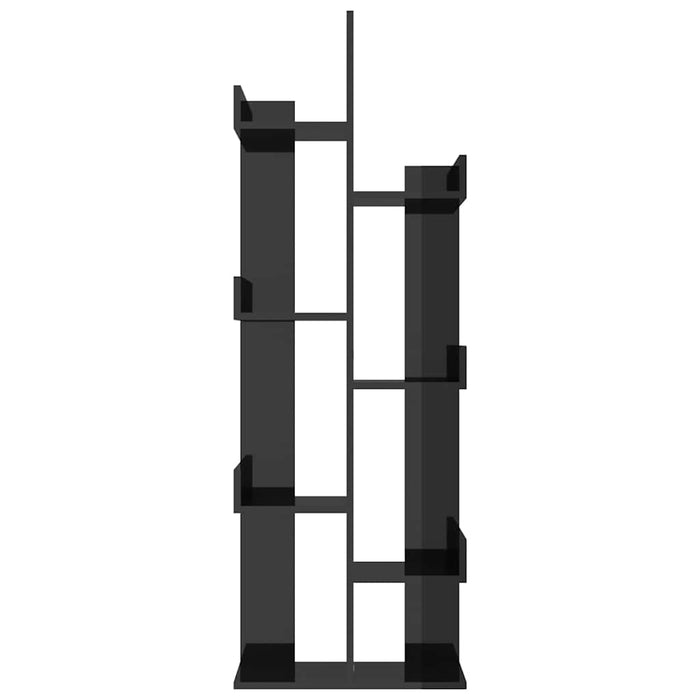 Bibliotecă, negru extralucios, 48x25,5x140 cm, PAL WALTI