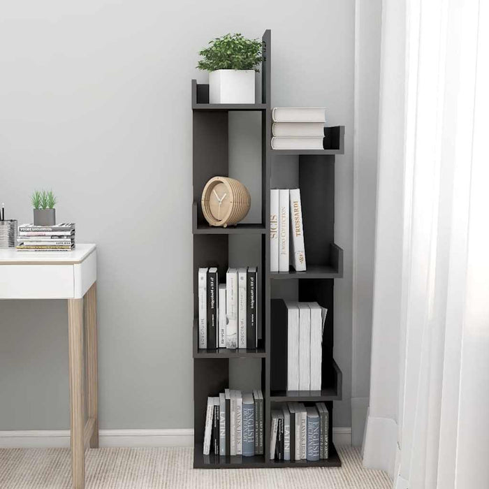 Bibliotecă, gri extralucios, 48x25,5x140 cm, PAL WALTI