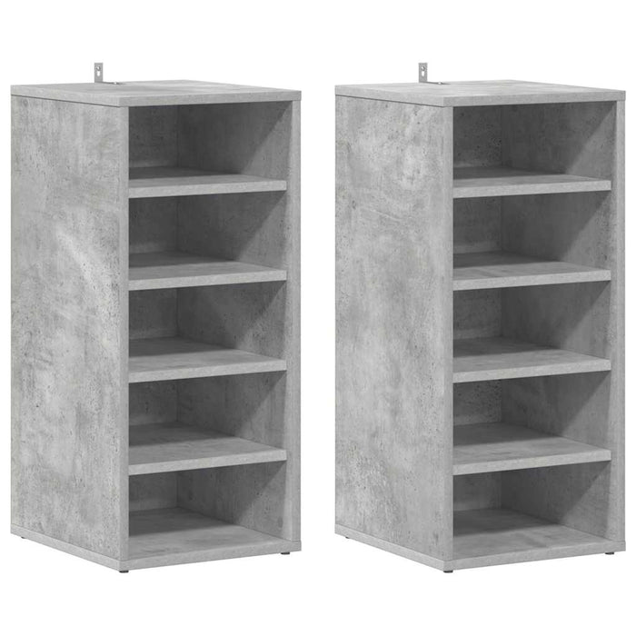 Pantofare, 2 buc., gri beton, 31,5x35x70 cm, lemn prelucrat - WALTI WALTI