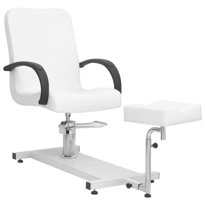 Fotoliu de masaj cu taburet alb 127x60x98 cm piele ecologică WALTI