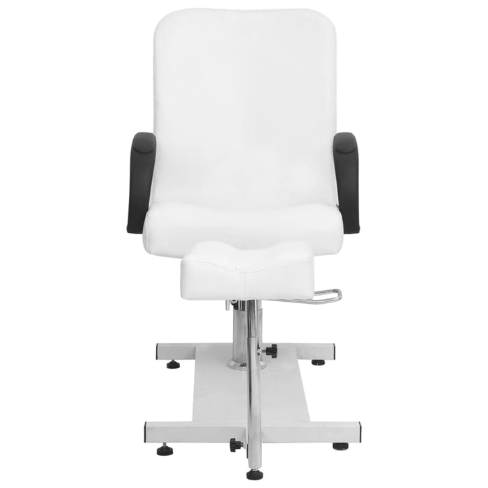 Fotoliu de masaj cu taburet alb 127x60x98 cm piele ecologică WALTI
