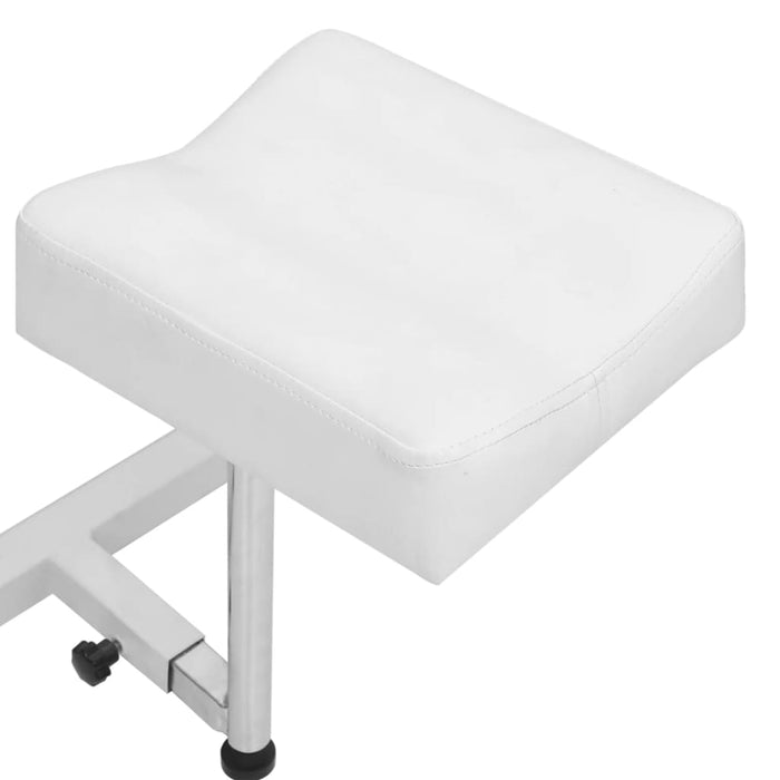 Fotoliu de masaj cu taburet alb 127x60x98 cm piele ecologică WALTI
