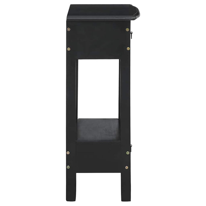 Masă consolă cu sertare, negru, 50x30x75 cm, lemn masiv mahon WALTI