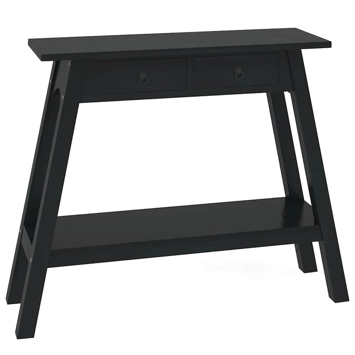 Masă consolă cu sertare, negru, 90x30x75 cm, lemn masiv mahon WALTI