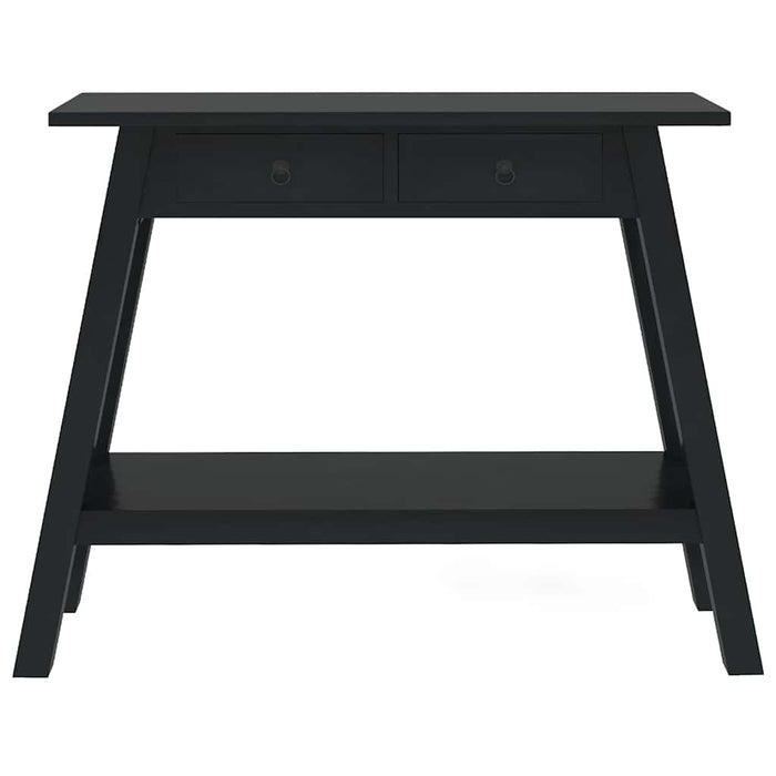 Masă consolă cu sertare, negru, 90x30x75 cm, lemn masiv mahon WALTI
