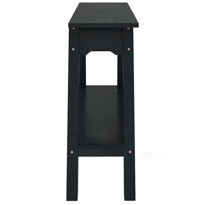 Masă consolă cu sertare, negru, 90x30x75 cm, lemn masiv mahon WALTI